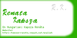 renata kapsza business card